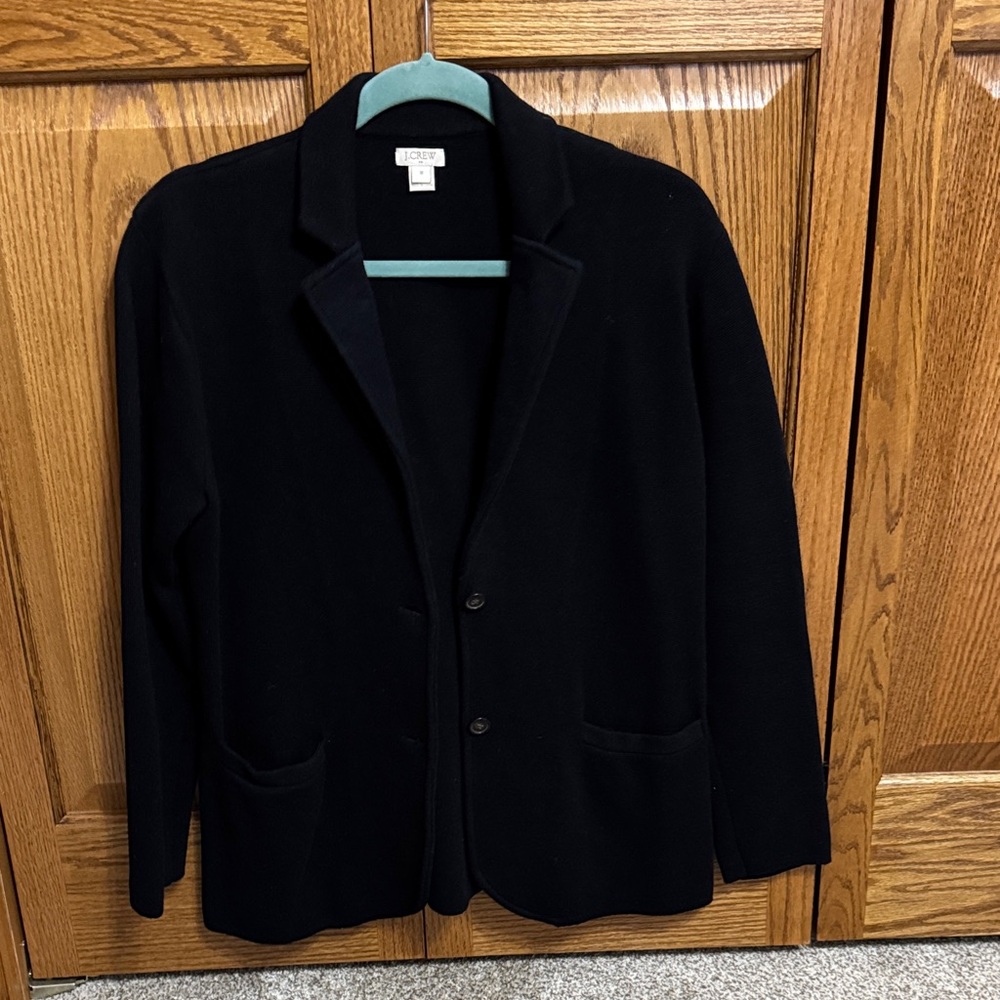 J. Crew Women's Black Knit Blazer Jacket